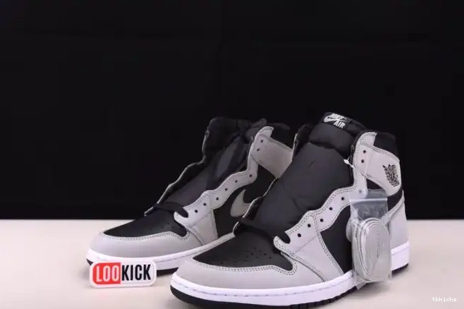 Rep TB High 1 Retro Jordan 555088-035 Air Light Grey Smoke Black White 0622